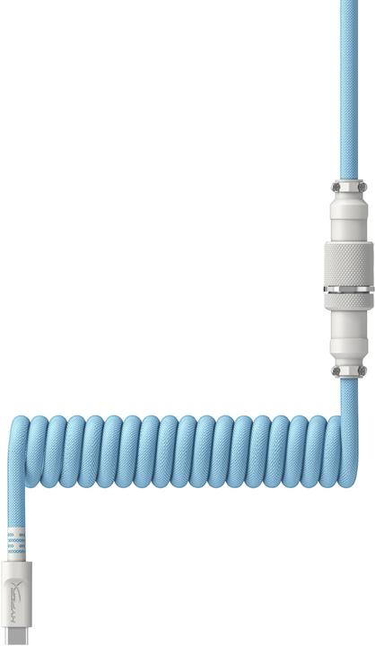 Actual product image HyperX USB-C Coiled Cable Light Blue-White