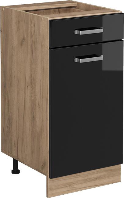 High gloss, Goldkraft oakFront: Black