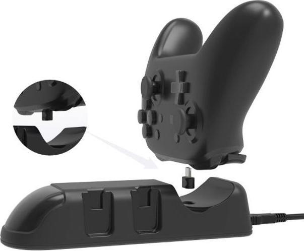 Produktbild Dobe Ladestation für zwei Joy-Cons und einen Pro Controller (Switch)