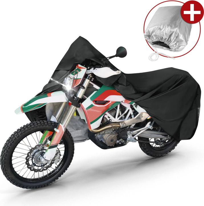 Walser Motorbike garage, motorbike cover waterproof size XL - 255 x 110 x 135 cm black
