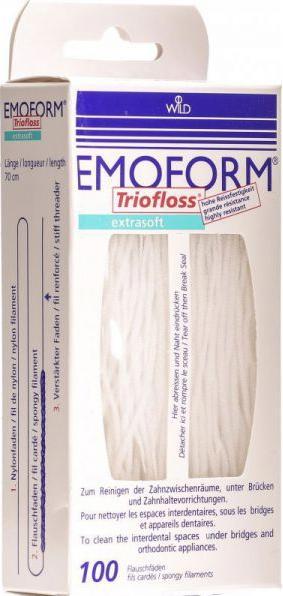 Produktbild Emoform Zahnfäden Triofloss extra soft (0.70 m)
