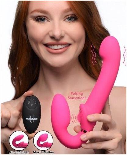Immagine prodotto XR Brands Dildo senza spalline vibrante GPulse con telecomando rosa