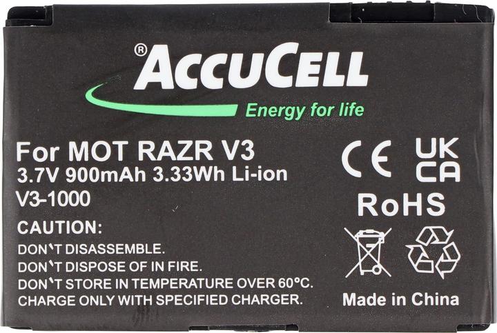 Immagine prodotto AccuCell Batteria adatta a Motorola V3 Razr, PEBL SNN5696, BA700