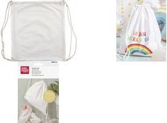 Immagine prodotto Knorr Prandell Borsa sportiva in cotone, 380 x 420 mm, bianca, per dipingere con colori per tessuto, realizzata in