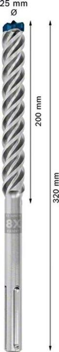 Immagine prodotto Bosch Professional Zubehör Trapano a percussione Expert SDS max-8X, 25 x 200 x 320 mm (25 millimetri)