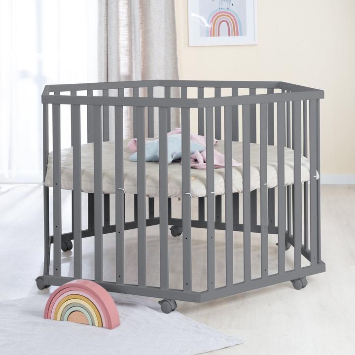 Image du produit Roba Parc hexagonal Greyish surpiqué (118.50 cm, 103.50 cm, Panneau de bois MDF)