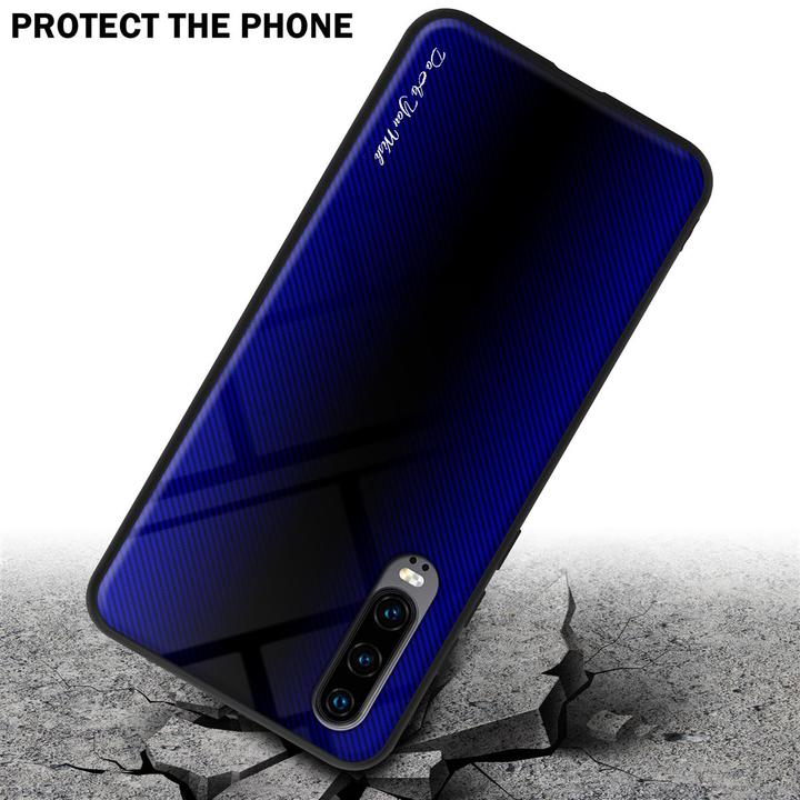Produktbild Cadorabo TPU Gestreiftes Glas Cover (Huawei P30)
