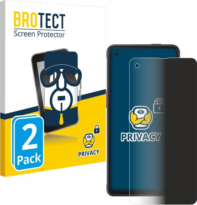 Productafbeelding BROTECT Anti-spionnetje privacyfolie Beschermfolie tegen blauw licht (2 Stuk, Samsung Galaxy Xcover Pro)
