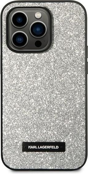 Image du produit Karl Lagerfeld KLHCP14XG2ELS iPhone 14 Pro Max 6,7" hardcase srebrny/silver Glitter Plaque Logo (Apple iPhone 14 Pro Max)