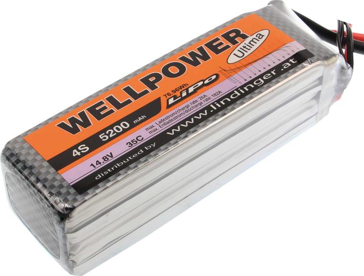 Image du produit Wellpower BATTERIE LIPO ULTIMA 5200 MAH / 14,8 VOLT 4S 35/70C CH5/8 XT-90 (14.80 V, 5200 mAh)