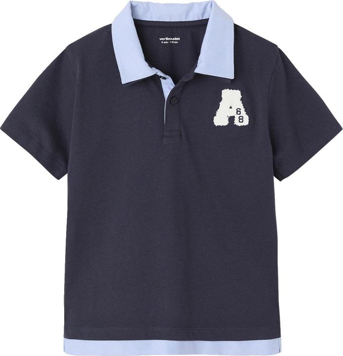 Vertbaudet Jungen Poloshirt mit doppeltem Kragen und Recycling-Baumwolle