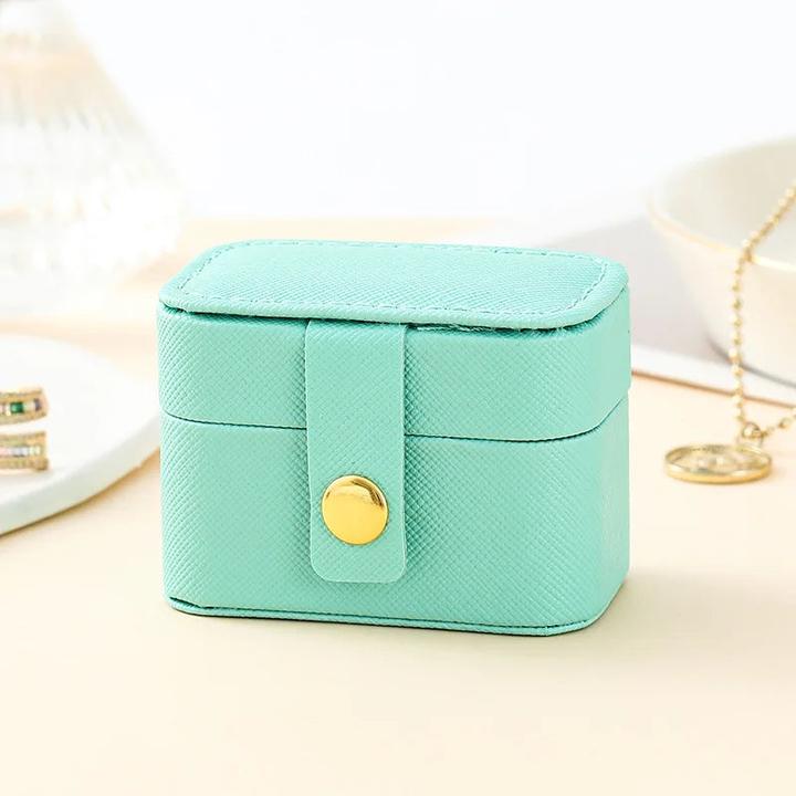 Only-Bags.Store Mini Borsa portatile per la conservazione dei gioielli da viaggio Semplice anello in pelle Collana