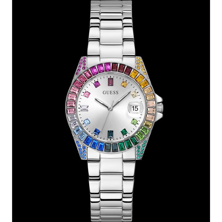 Image du produit Guess P SLV CS W/ BAGUETTE CRYS / SUN SLV DATE DL / P SLV BRCT Montre-bracelet (34 mm)