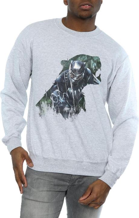 Actual product image Mens Black Panther Wild Silhouette Cotton Sweatshirt (M)