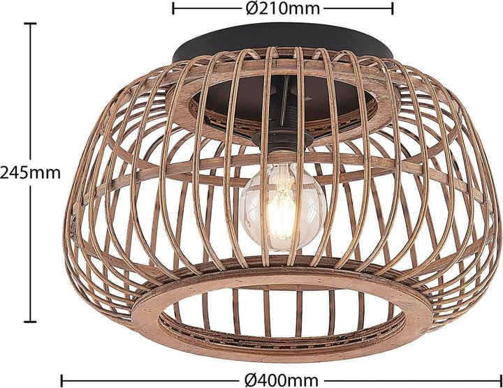 Image du produit Lindby Bominio plafonnier en rotin, 40 cm (E27)