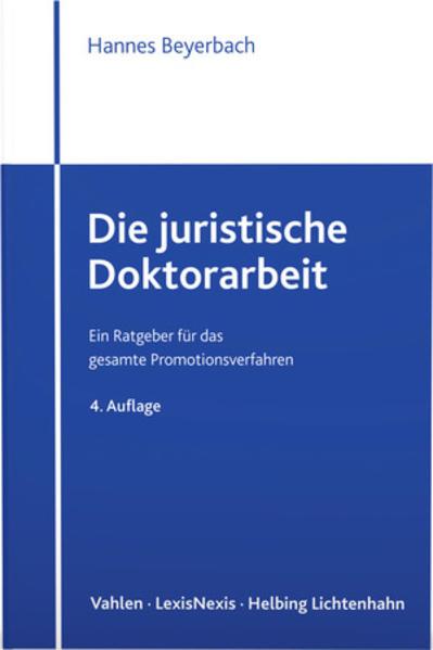 Actual product image Die juristische Doktorarbeit (German, Hannes Beyerbach, 2021)