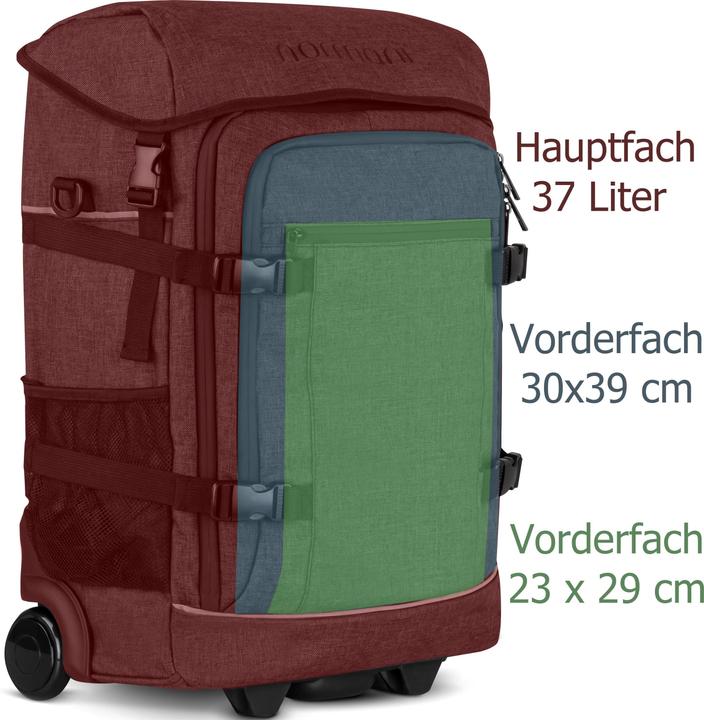 Immagine prodotto Normani Rucksack mit Trolleyfunktion 37 L und Regenüberzug (37 l, M (50 - 90l))
