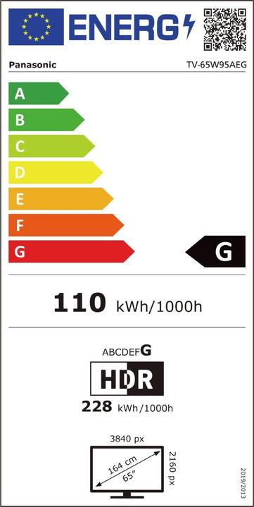 Label énergétique Panasonic TV-65W95AEG (65", LCD, 4K, 2024)