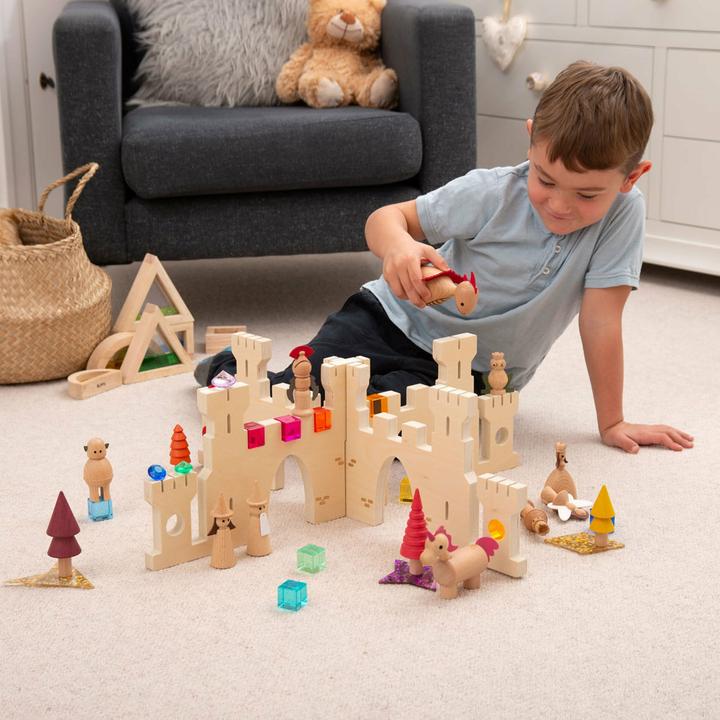 Actual product image TickiT Slot-together wooden castle scene