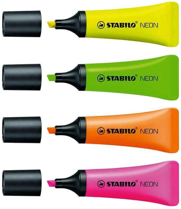 Produktbild STABILO NEON Textmarker (Gelb, Grün, Orange, Pink, 5 mm, 4 x)