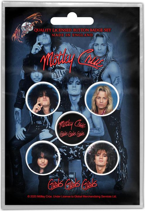 Immagine prodotto Motley Crue Distintivo ragazze ragazze ragazze (confezione da 5)