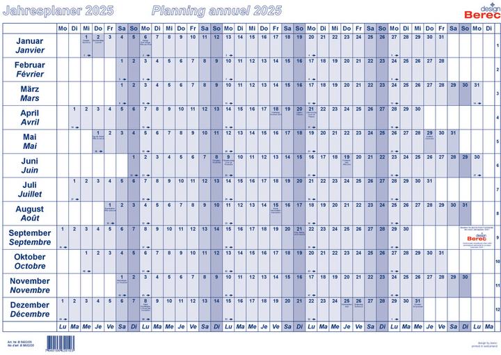 Image du produit Berec Planificateur annuel en papier (A2, Non contraignant, Allemand)
