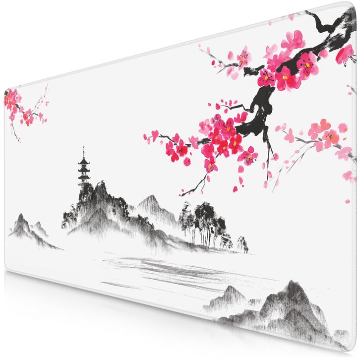 Titanwolf Gaming Mouse Pad, 900 x 400mm XXL Speed Gaming Mouse Mat, Mousepad Extra Large Surface, Ink Sakura (XXL)