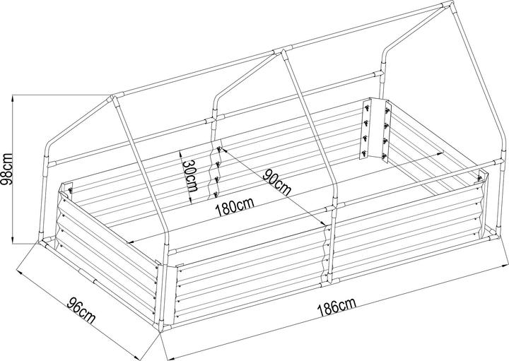 Actual product image En.Casa Hochbeet mit Gewächshaus Balsorano 186x96x98 cm Weiss