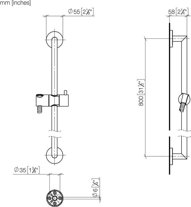 Actual product image Dornbracht shower set without hand shower