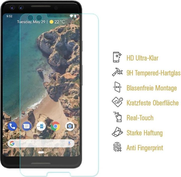 Actual product image Protectorking 3x real tempered 9H armoured glass 3D CLEAR (3 Piece, Google Pixel 3)