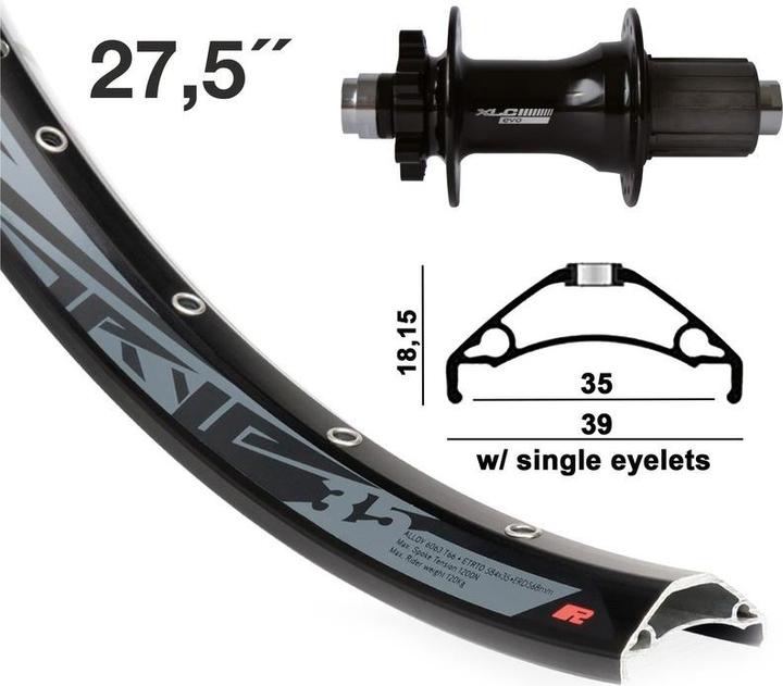 Actual product image Winora EVO DHT-148S Boost QR (Rear wheel, 27.5")
