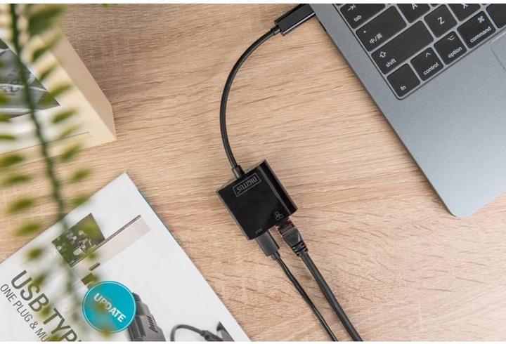 Actual product image Digitus USB Type-C™ Gigabit Ethernet adapter with Power Delivery support (USB-C, RJ45 (1x))