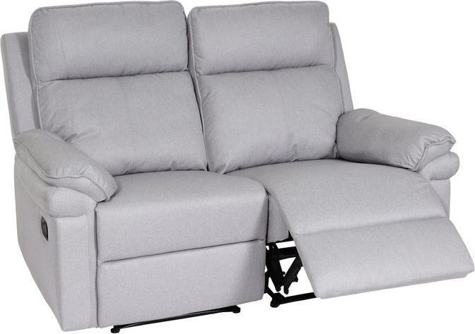 Image du produit Mendler Fauteuil cinéma 2 places HWC-L94, fonction couchage Nosag suspension tissu/textile - gris clair