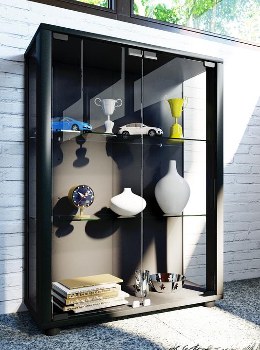 Actual product image VCM Collection stand display case wood glass Sintalo (60 x 25 x 80 cm)