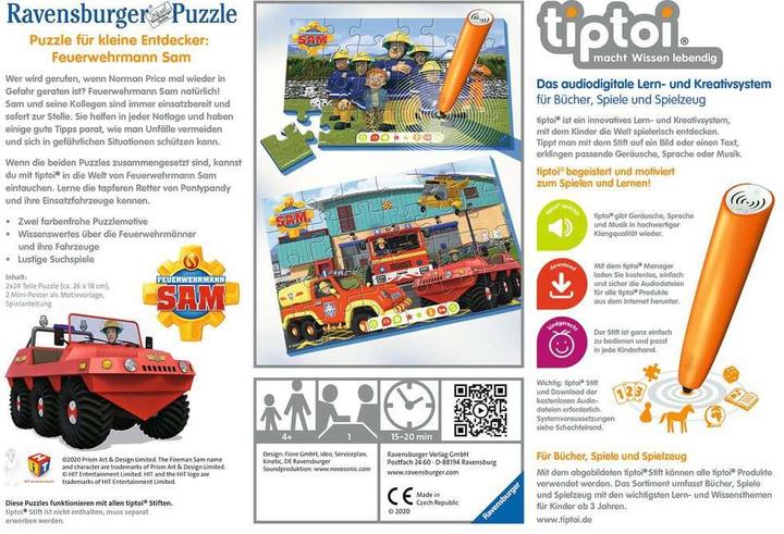 Actual product image tiptoi Puzzle for little explorers: Fireman Sam (German)