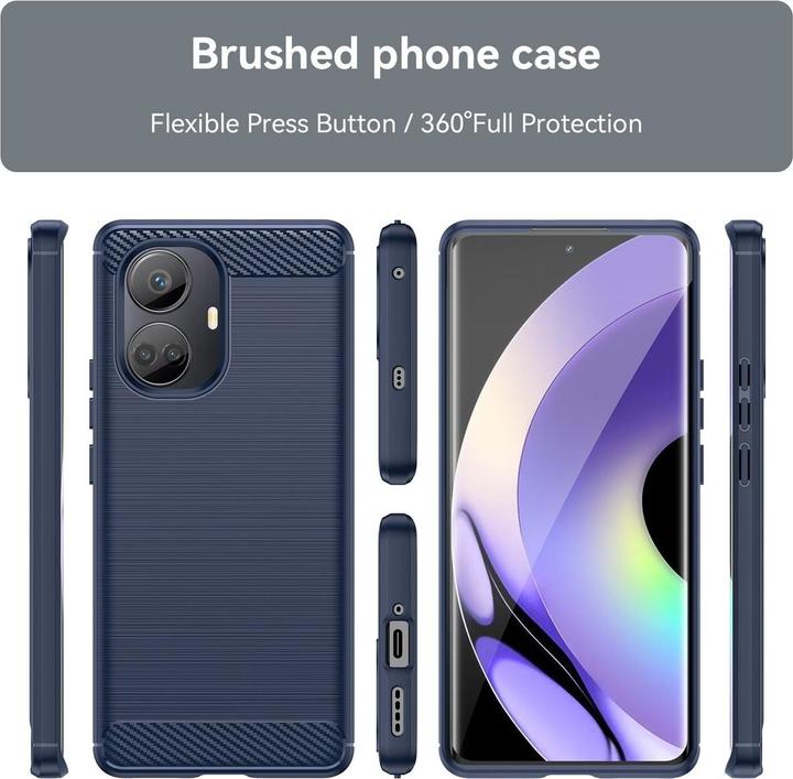 Actual product image König Design Case Mobile Protection for Google Motorola Samsung Xiaomi Case Cover Carbon Optics (Realme 10 Pro+)
