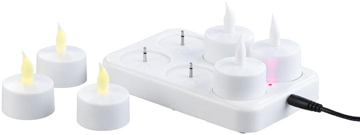 Produktbild Lunartec Akku-LED-Teelichter mit Ladestation (6 x)