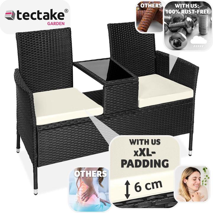 Image du produit tectake Banc de jardin en rotin