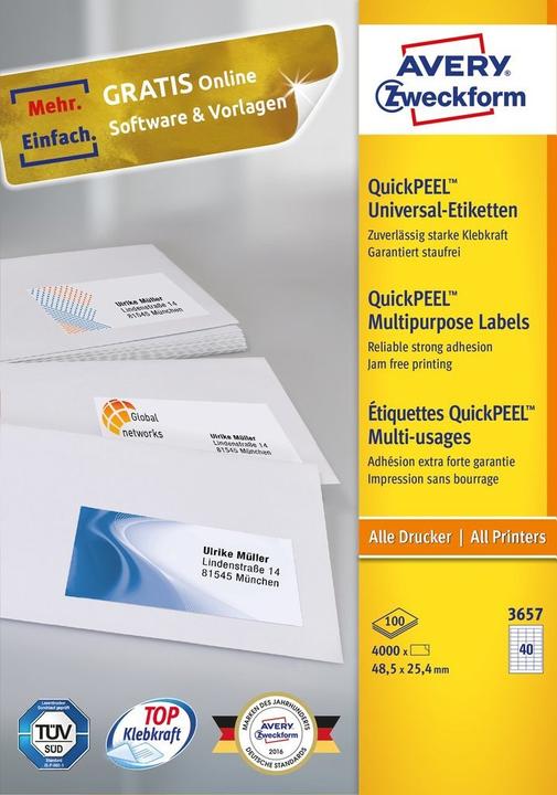 Actual product image Avery Universal labels