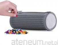Actual product image Case Round Pencil Case with Zipper and Grey Panel