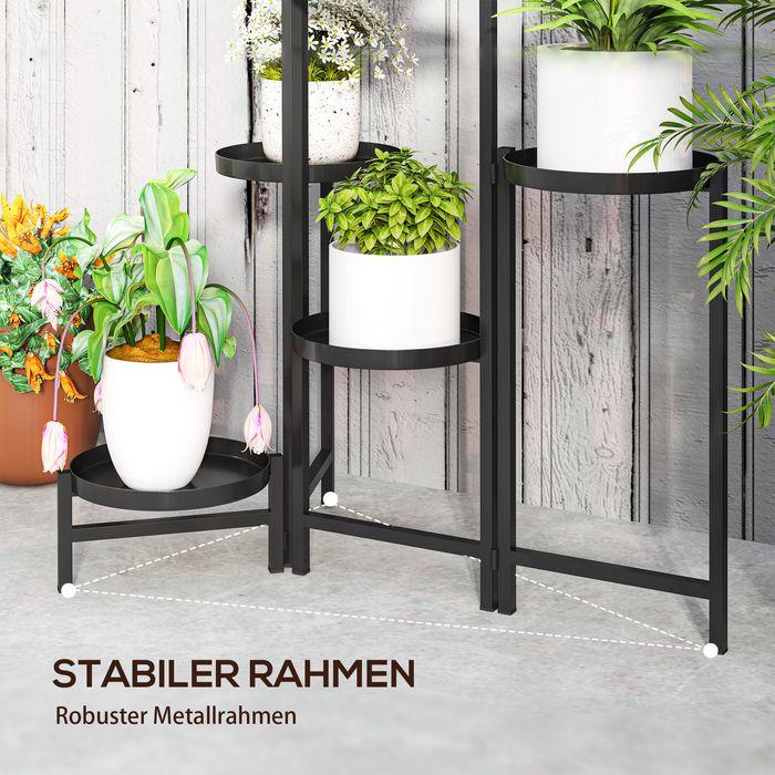 Actual product image Swisshandel24 6-Etagen Pflanzenständer mit Tabletten, klappbar 80cm hoch, Schwarz