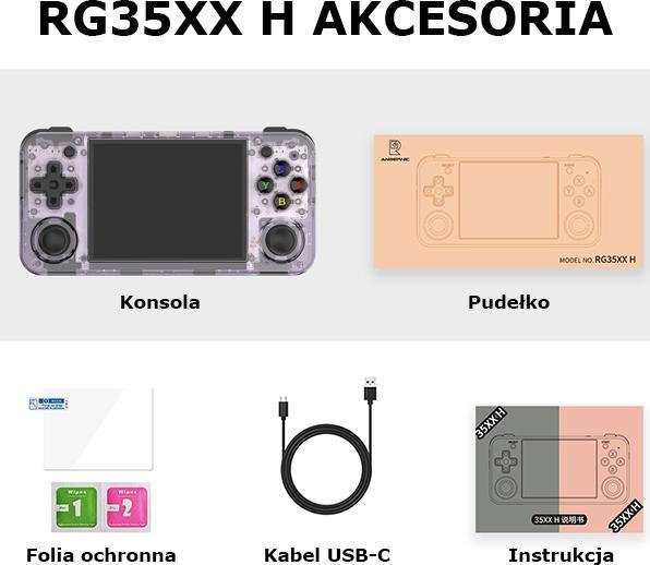 Image du produit Anbernic Konsola RG35XX H fioletowy transparenty/translucent purple