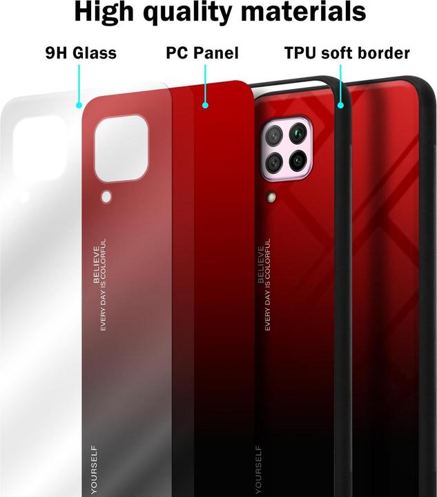 Produktbild Cadorabo TPU 2 Farben Glas Cover (Huawei Nova 7i, Huawei P40 Lite)