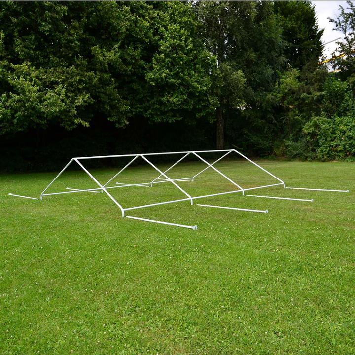 Produktbild VCM Hochwertiges Festzelt Partyzelt Bierzelt Gartenzelt Pavillon weiss 4x6 m PE Stahl (600 cm, 600 cm)