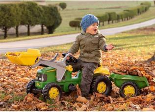 Productafbeelding Rolly Toys John Deere trekker met lader en aanhangwagen
