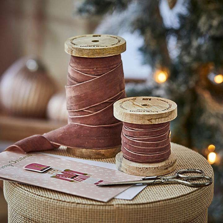 Produktbild Loberon Samtband 2er Set Liandis rosa (Geschenkband, 2 x)