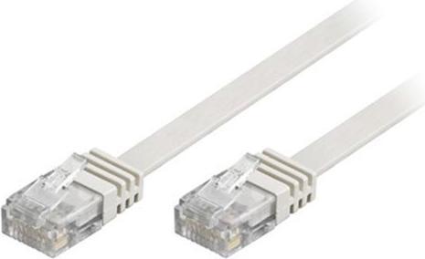 Produktbild Deltaco Kbl TP-kabel CAT6 U/UTP 20m flat vit (U/UTP, CAT6, 20 m)