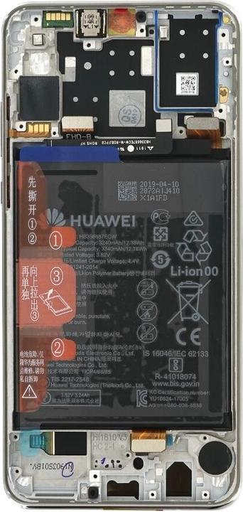 Actual product image Huawei Display unit + frame + battery P30 Lite pearl white 02352RQC
