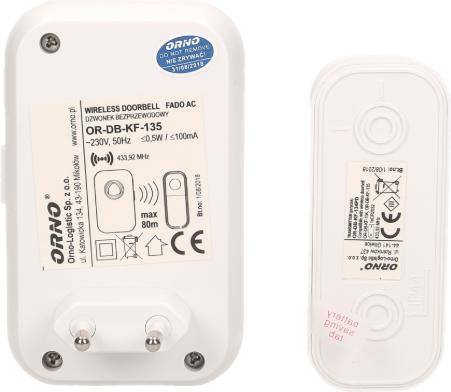 Actual product image Orno Dzwonek Bezprzew. Na Baterie Fado Dc