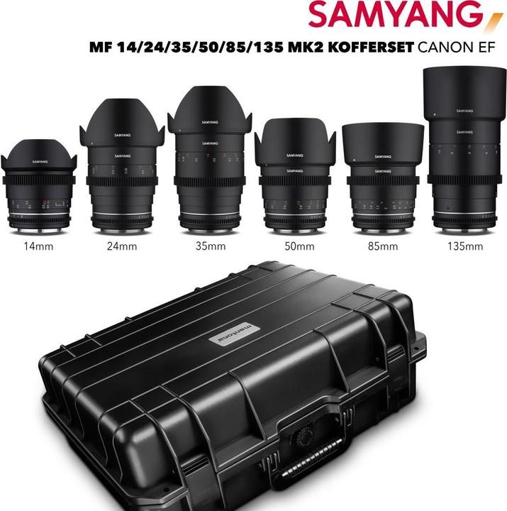 Actual product image Samyang MF 14/24/35/50/85/135 MK2 VDSLR case set Canon EF (Canon EF)
